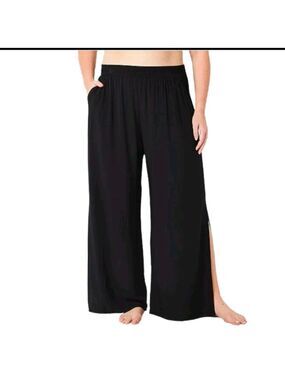 Mynah Side Slit Rayon Beach Pants Size XS